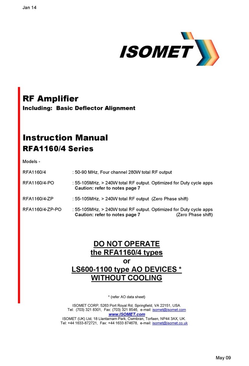 ISOMET RFA1160/4 Series User manual