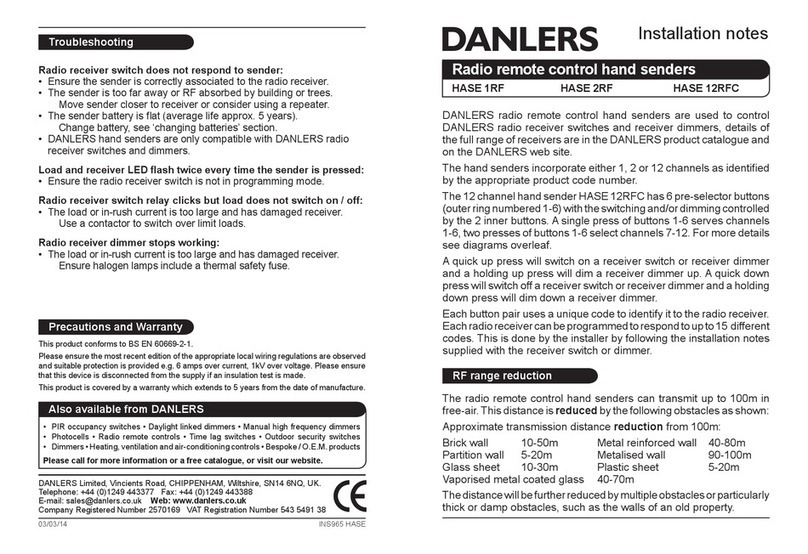 DANLERS HASE 1RF Installation notes
