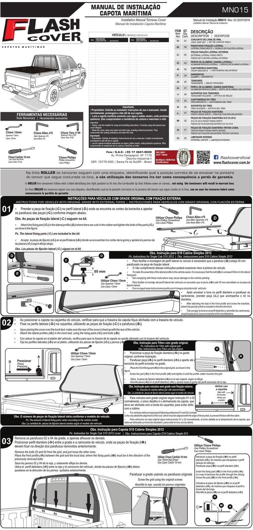 Flash Cover MN015 installation manual