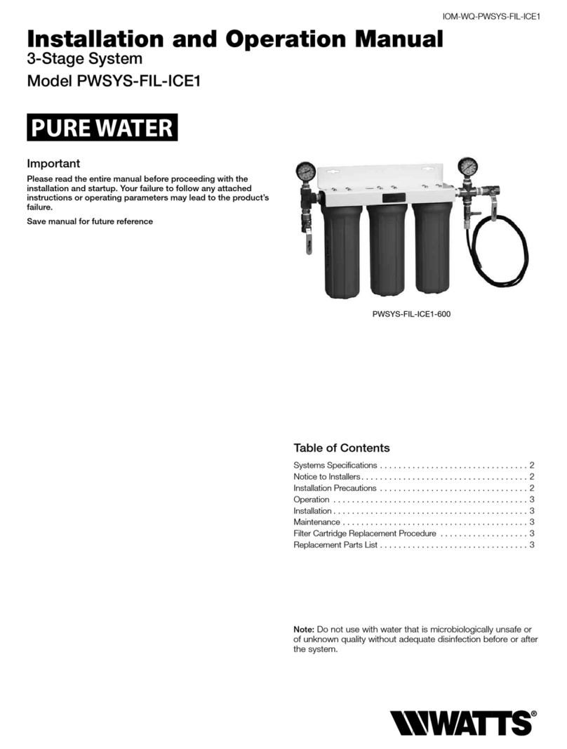 Watts Pure Water PWSYS-FIL-ICE1 User manual