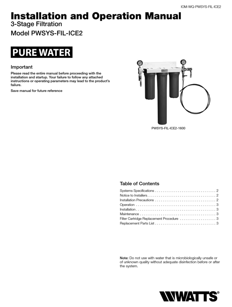 Watts Pure Water PWSYS-FIL-ICE2 User manual