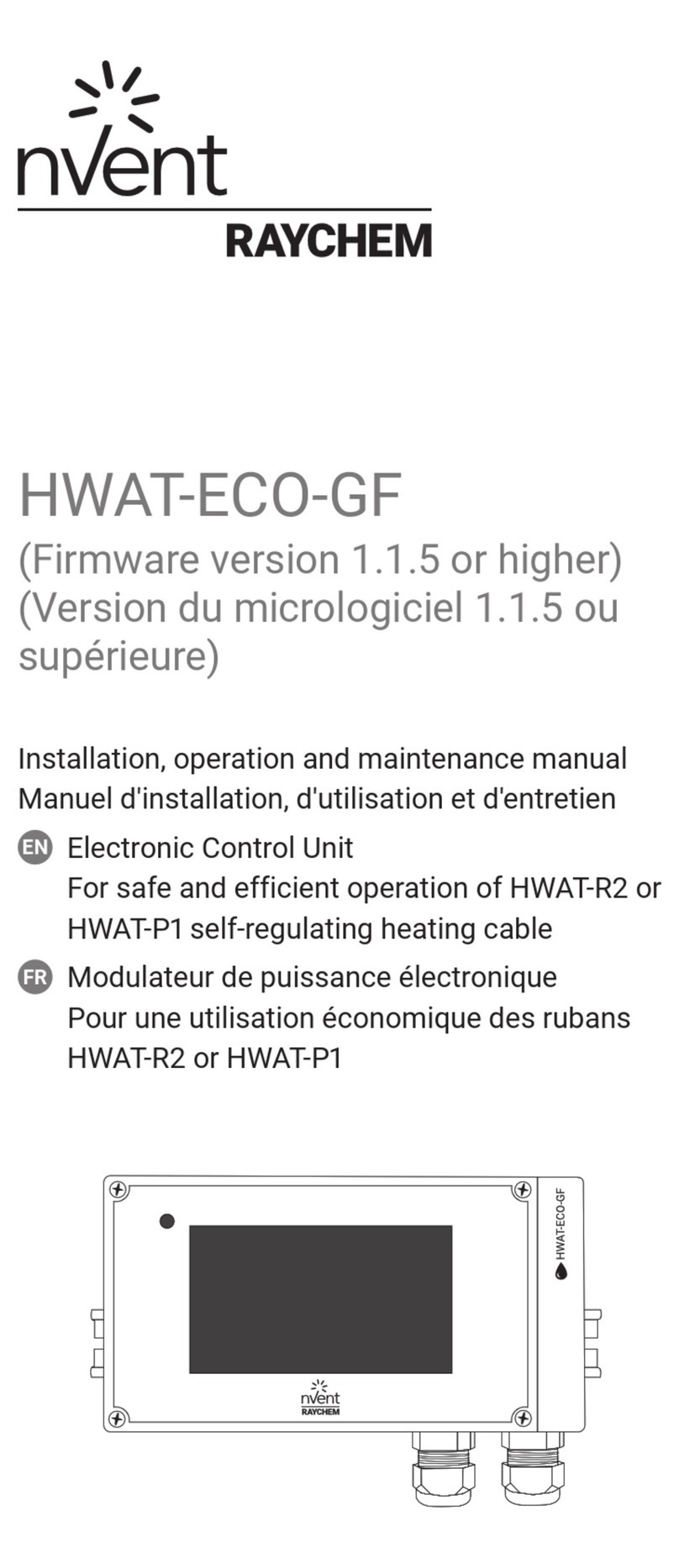 nVent RAYCHEM HWAT-ECO-GF Installation, operation and maintenance manual