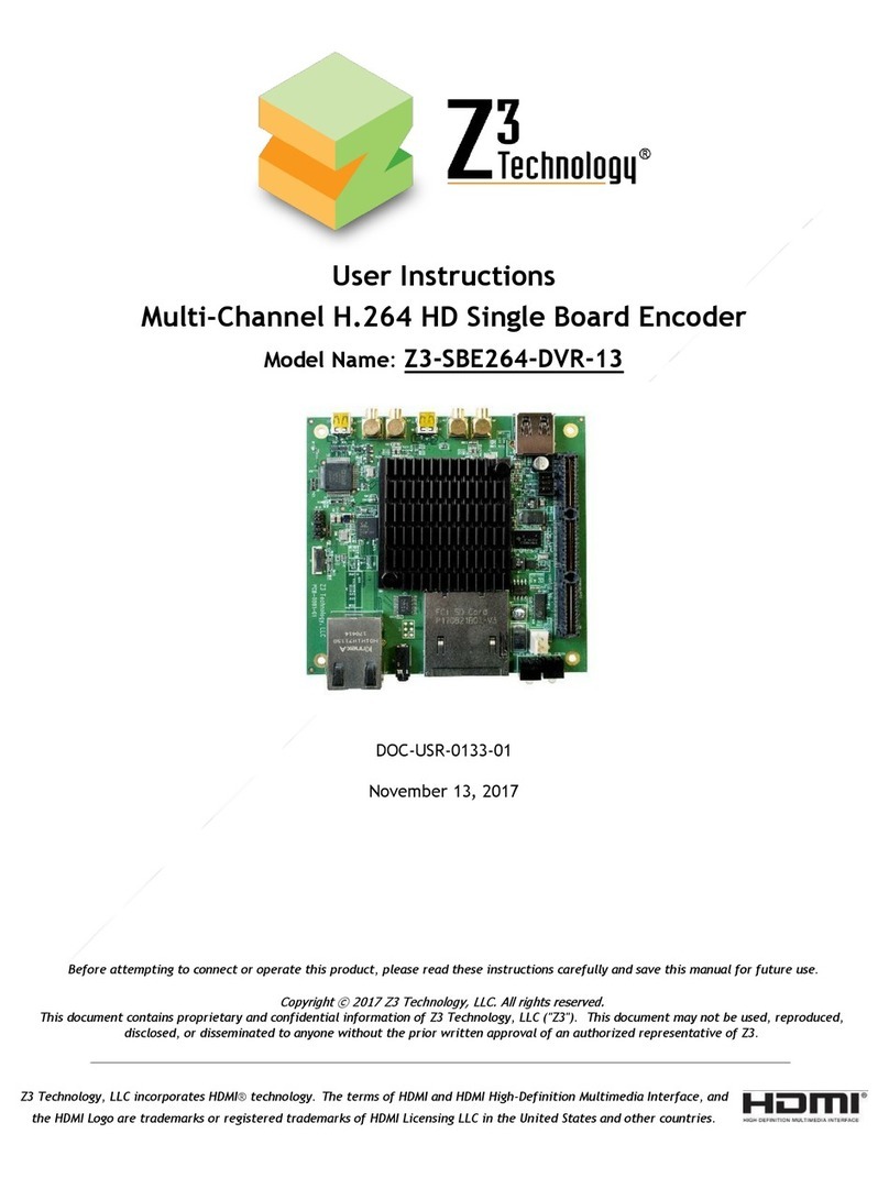 Z3 Technology Z3-SBE264-DVR-13 User manual