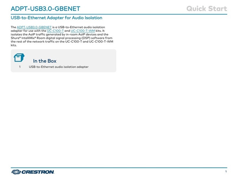 Crestron ADPT-USB3.0-GBENET User manual