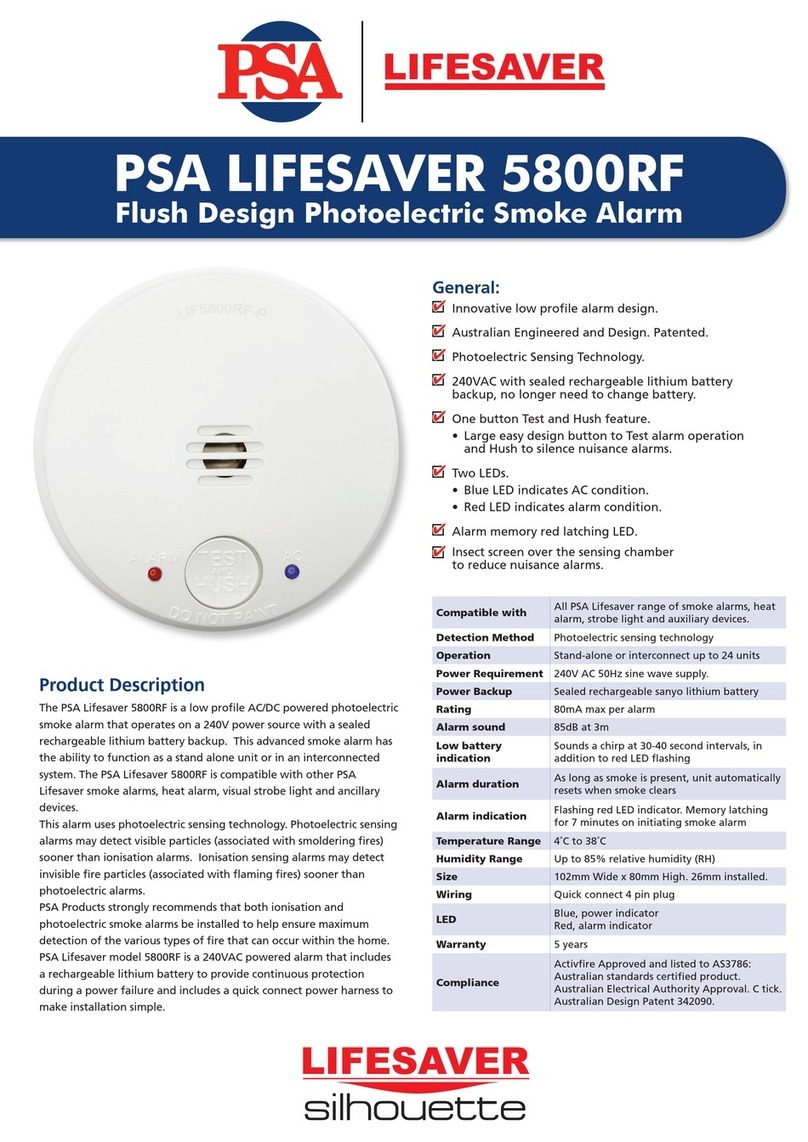 PSA LIFESAVER 5800RF quick start guide