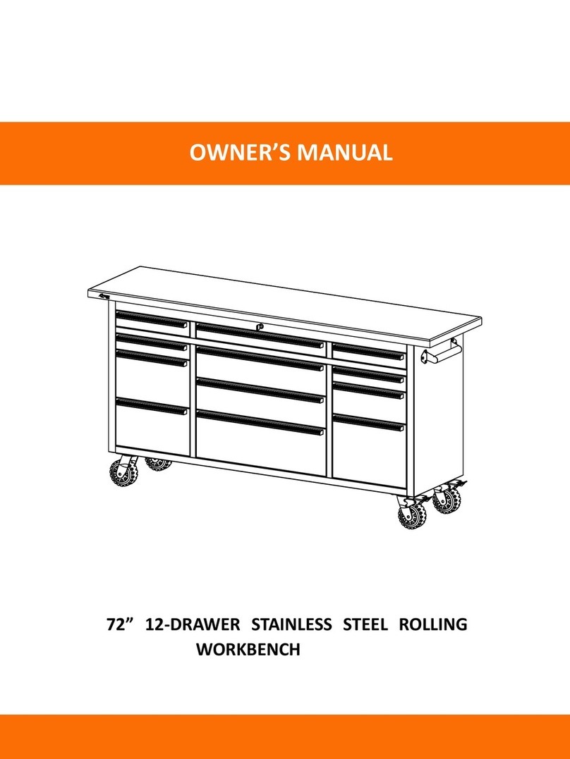 TRINITY Pro 72" 12-DRAWER STAINLESS STEEL ROLLING... owner's manual TRINITY Pro 72" 12-DRAWER STAINLESS STEEL ROLLING... owner's manual