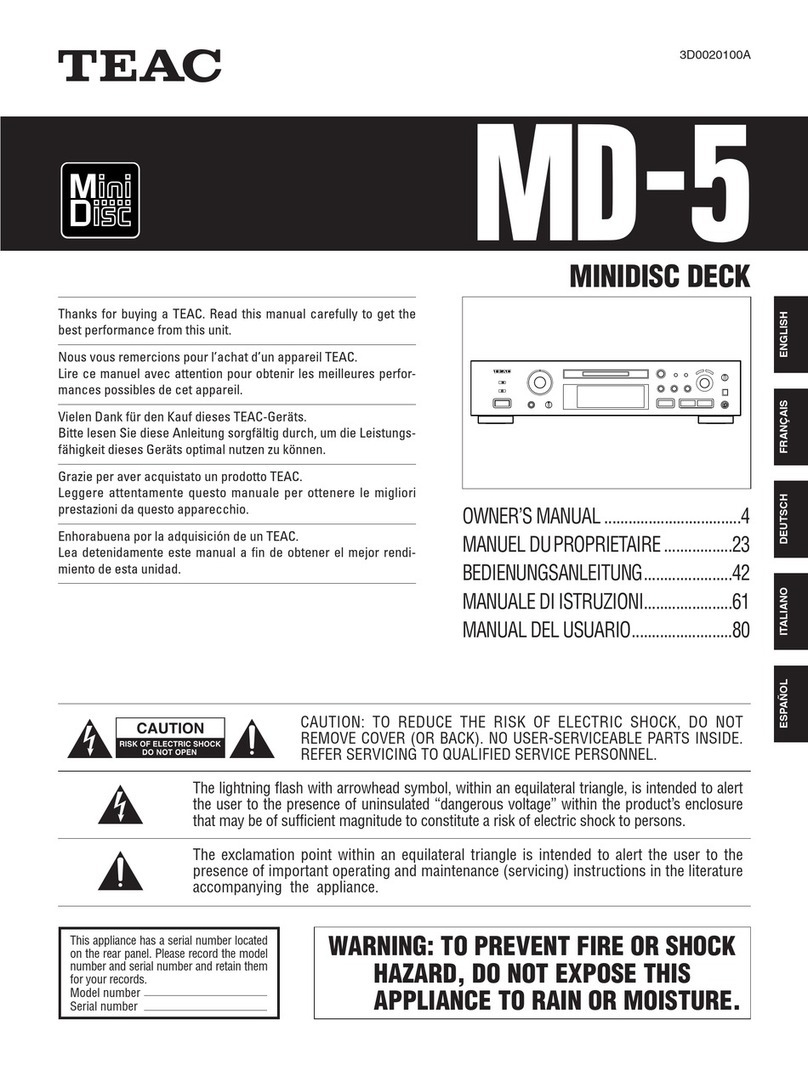 Teac MD-5 owner's manual