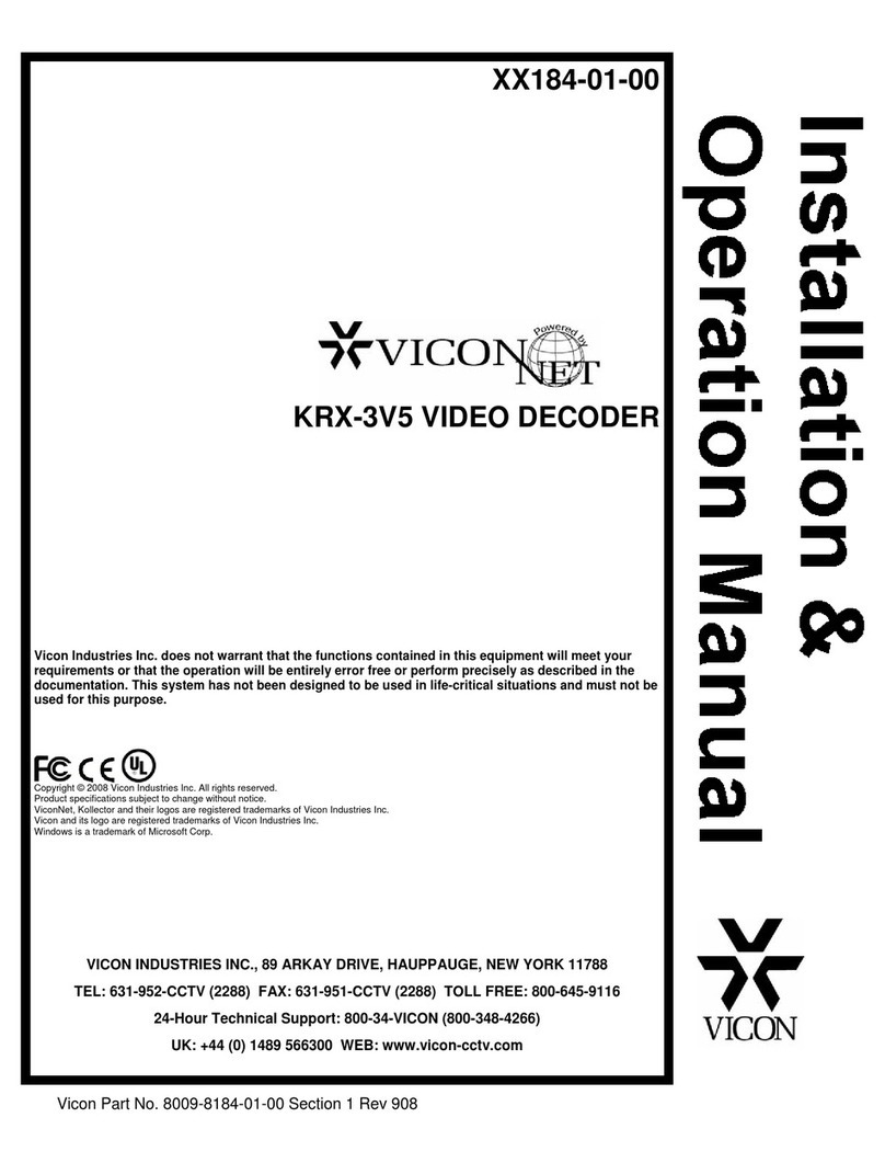 Vicon KRX-3V5 User manual