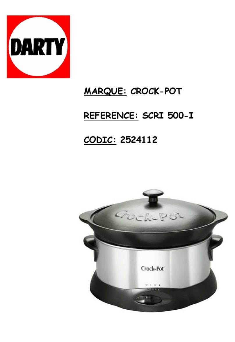 Sunbeam Products Crock-Pot SCRI 500-I instruction manual