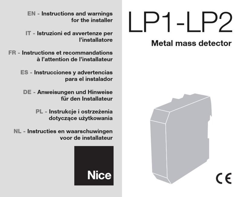 Nice LP1 Instruction and warnings for the installer