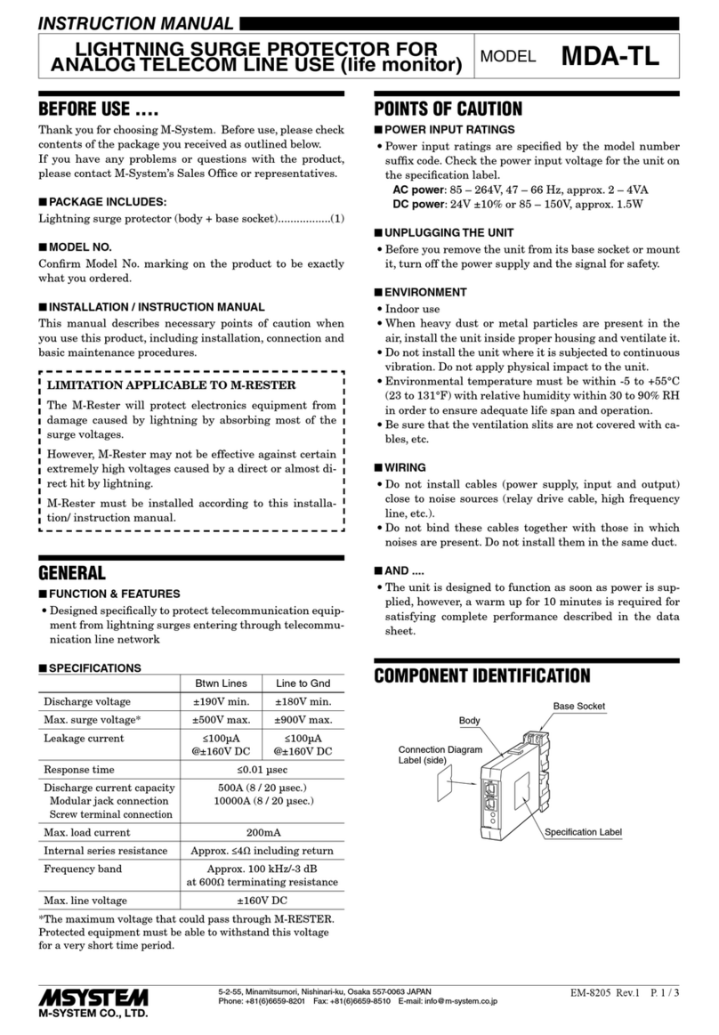 M-system MDA-TL instruction manual