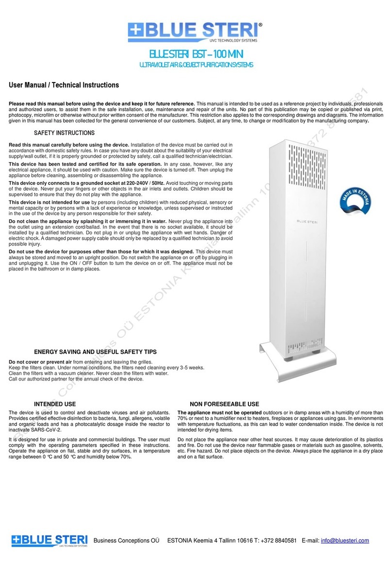 Blue Steri BST-100 MIN user manual