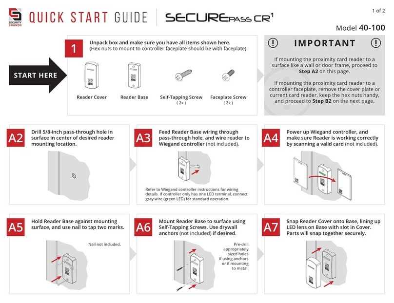 Security Brands SECURE PASS CR1 quick start guide