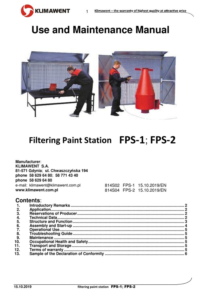 Klimawent FPS-1 Use and maintenance manual