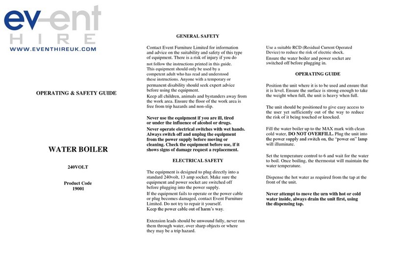 Event Furniture EVENT HIRE 19001 Operating & safety guide