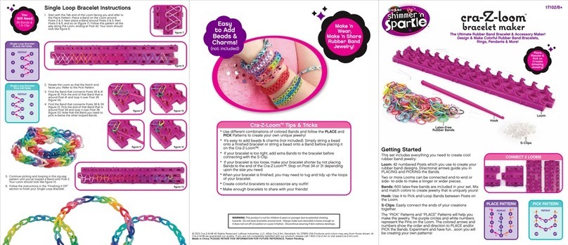 Cra-Z-Art shimmer'n Sparkle cra-Z-loom 17102 quick start guide