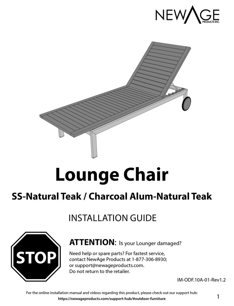 NewAge Products Lounge Chair installation guide NewAge Products Lounge Chair installation guide
