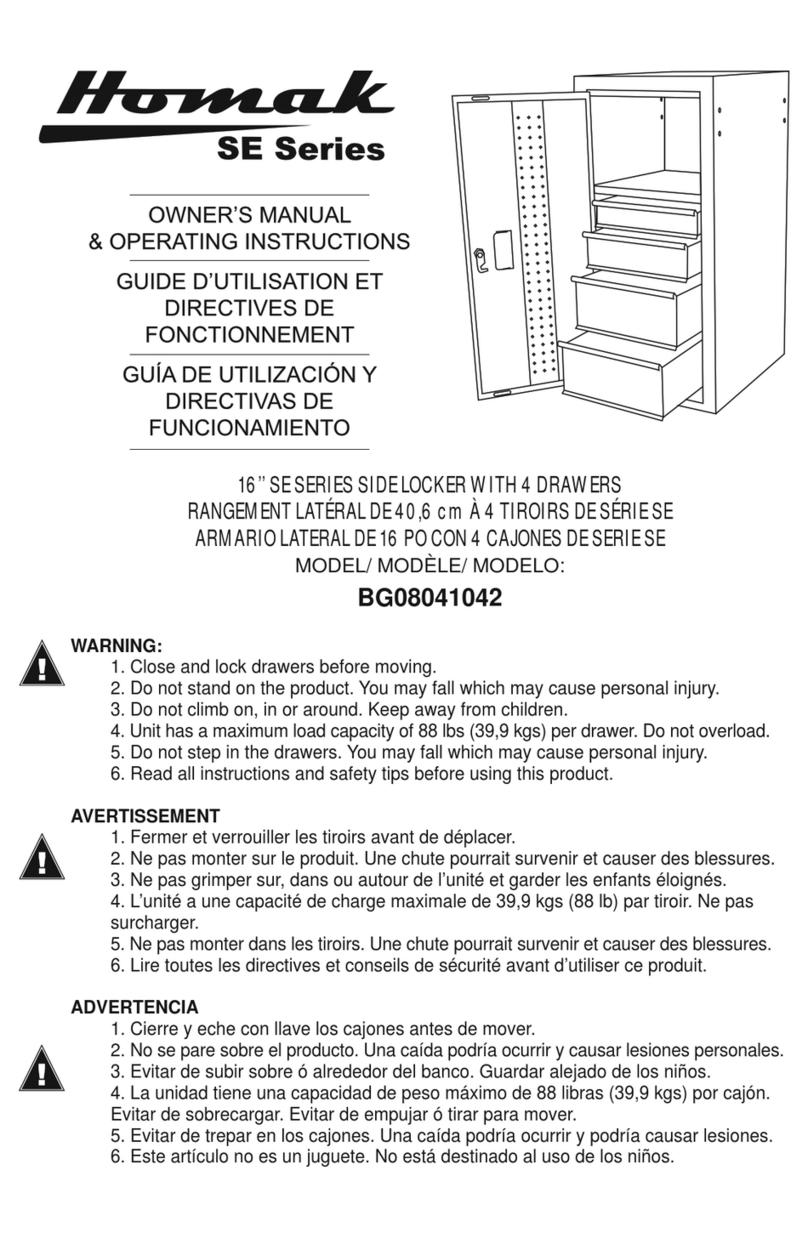 Homak SE Series Owner's manual & operating instructions Homak SE Series Owner's manual & operating instructions