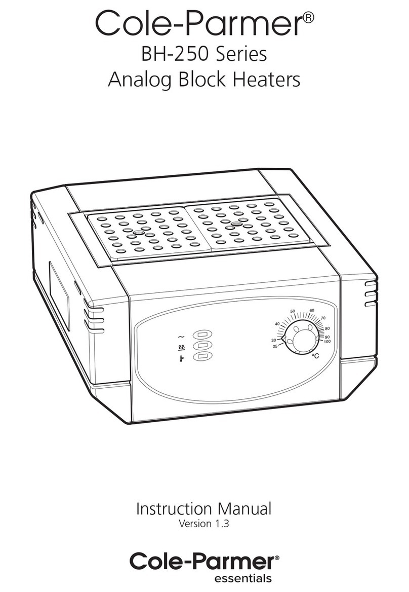 Cole Parmer BH-250 Series instruction manual