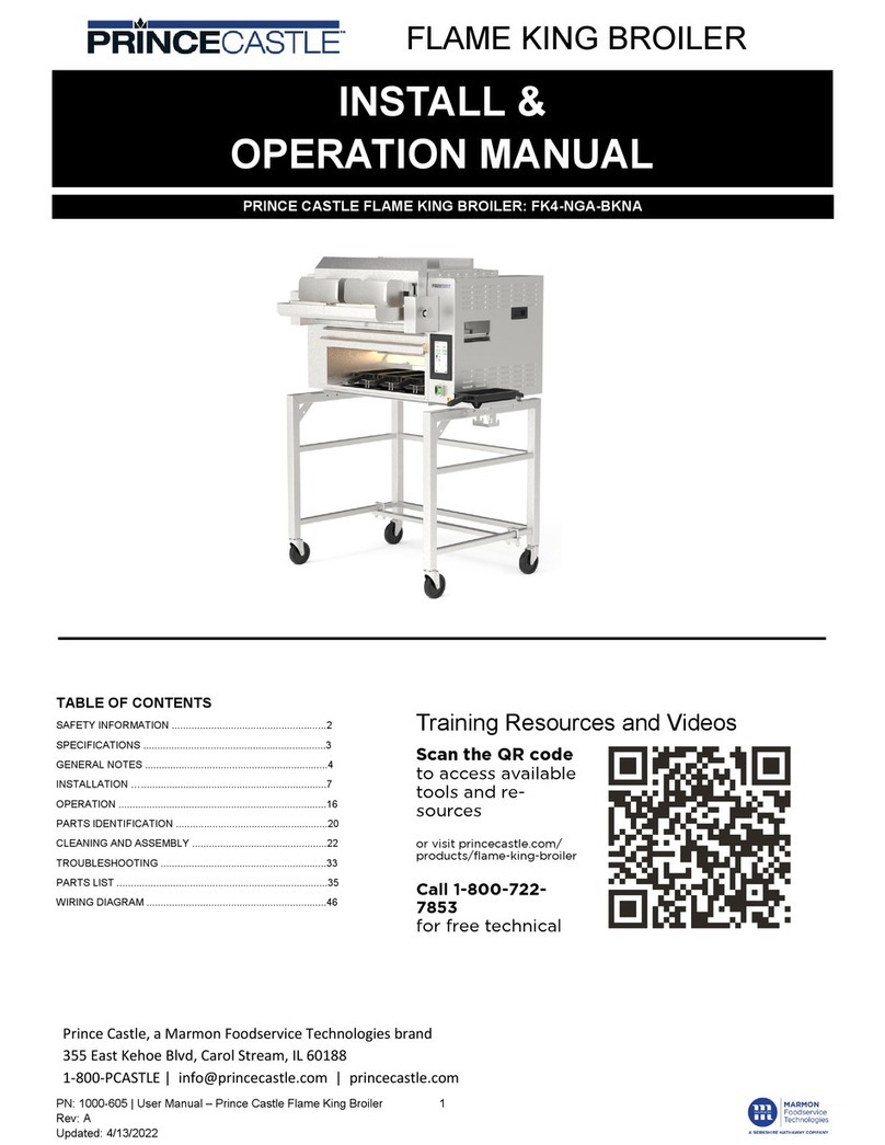 Prince Castle FLAME KING BROILER User manual