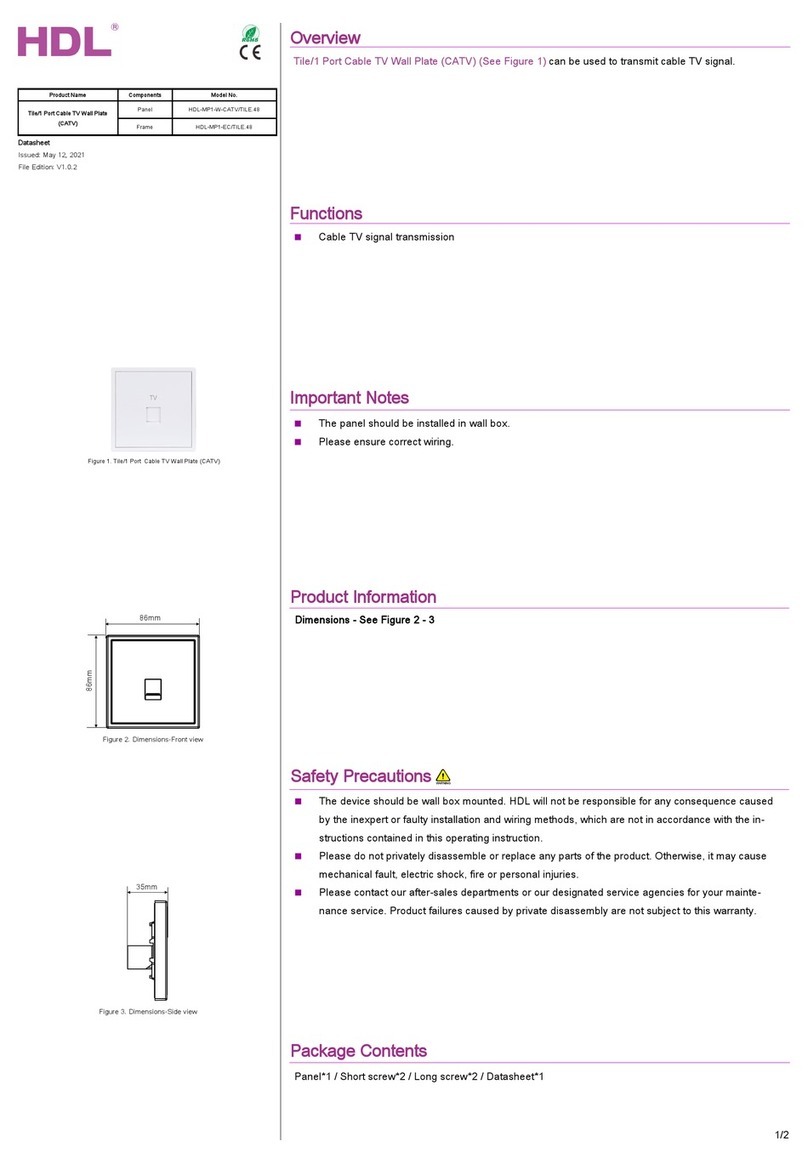 HDL HDL-MP1-W-CATV/TILE.48 quick start guide