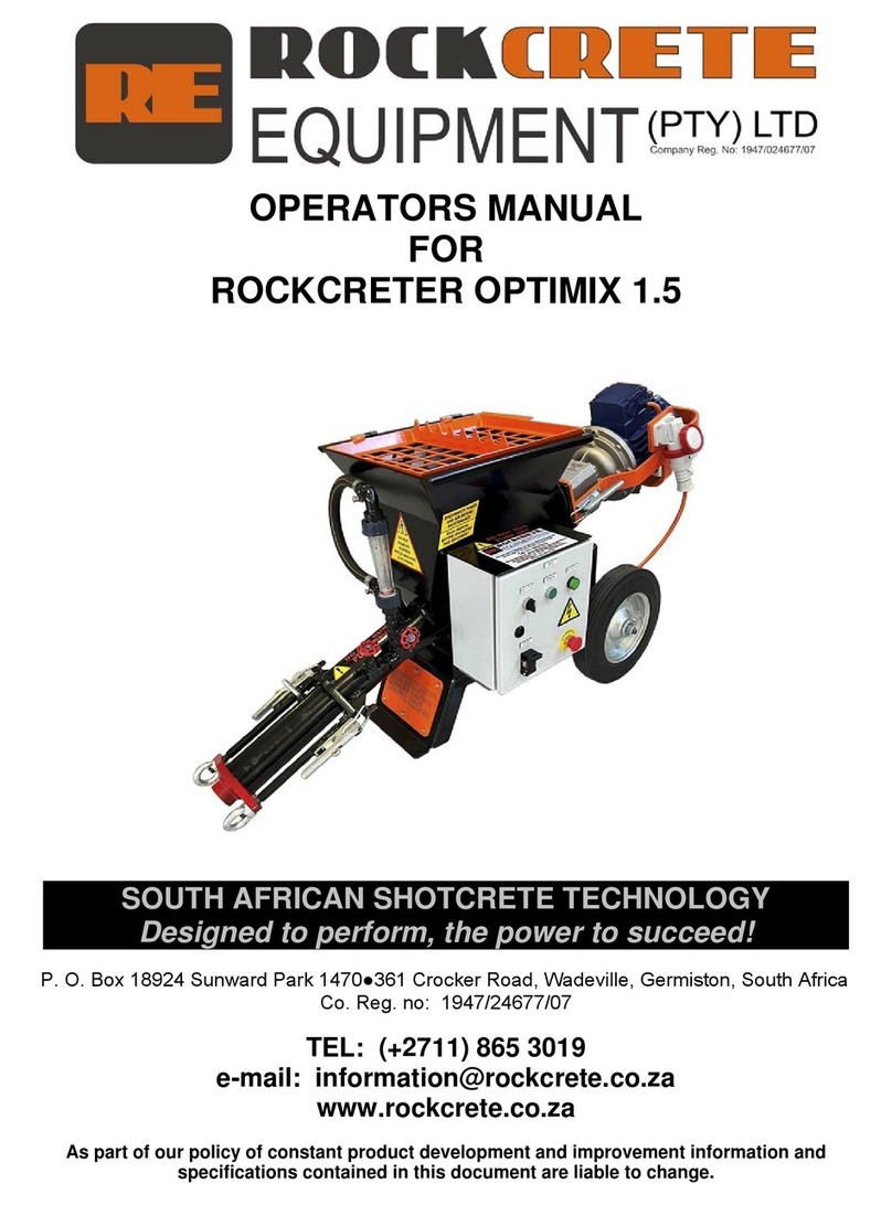 Re ROCKCRETER OPTIMIX 1.5 Operator's manual