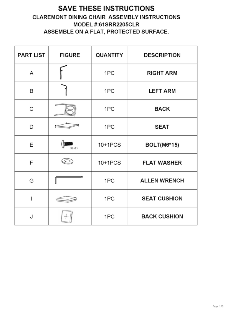 Sonoma CLAREMONT 61SRR2205CLR instructions