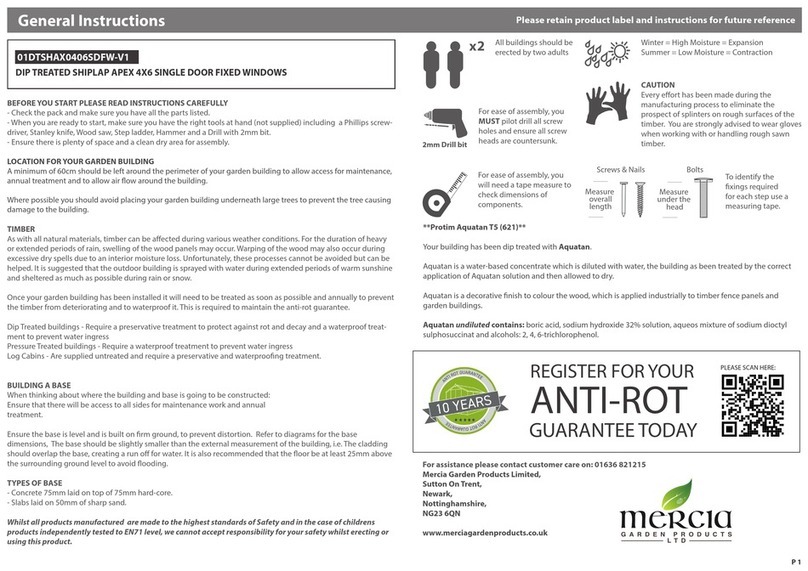 Mercia Garden Products 01DTSHAX0406SDFW-V1 Instruction manual Mercia Garden Products 01DTSHAX0406SDFW-V1 Instruction manual