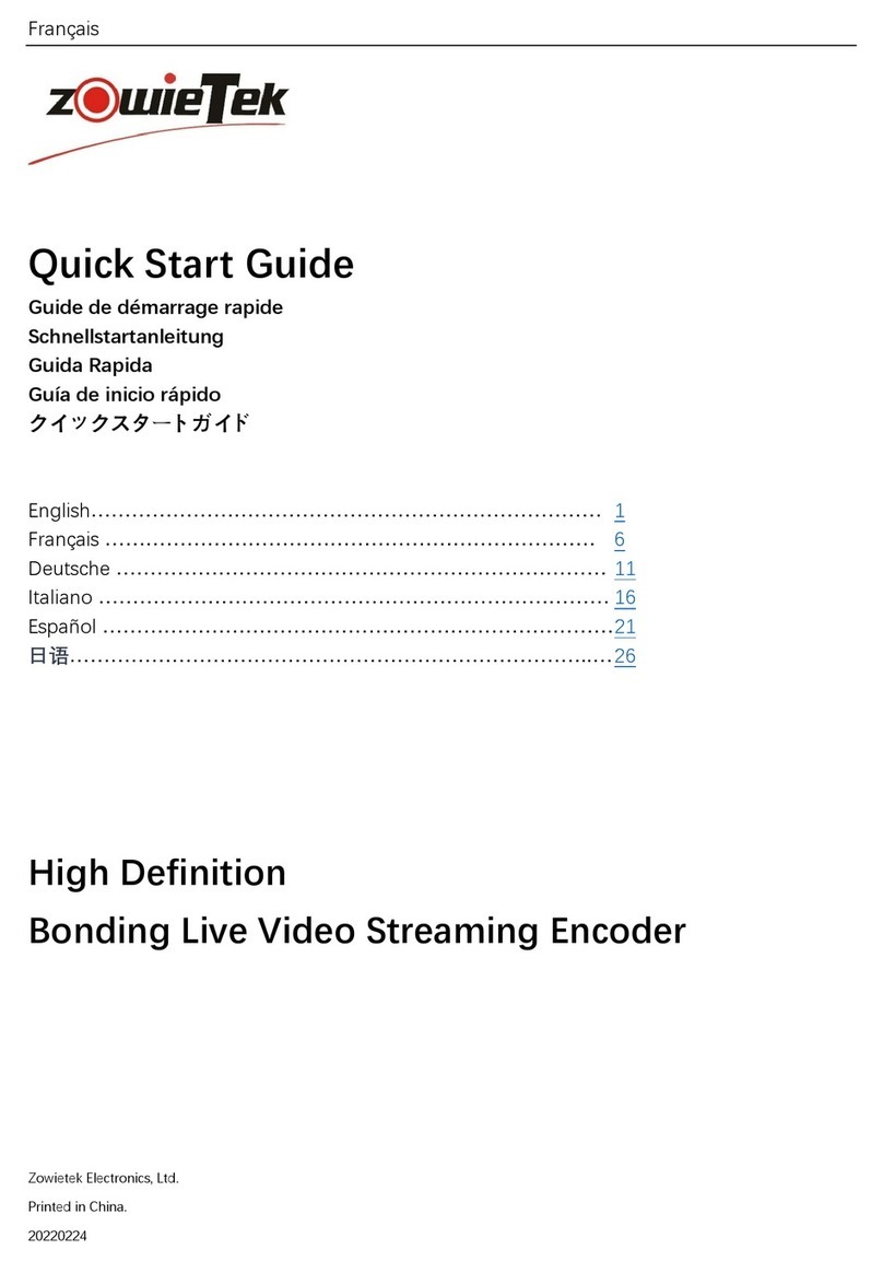 ZowieTek LiveV400 Series quick start guide ZowieTek LiveV400 Series quick start guide