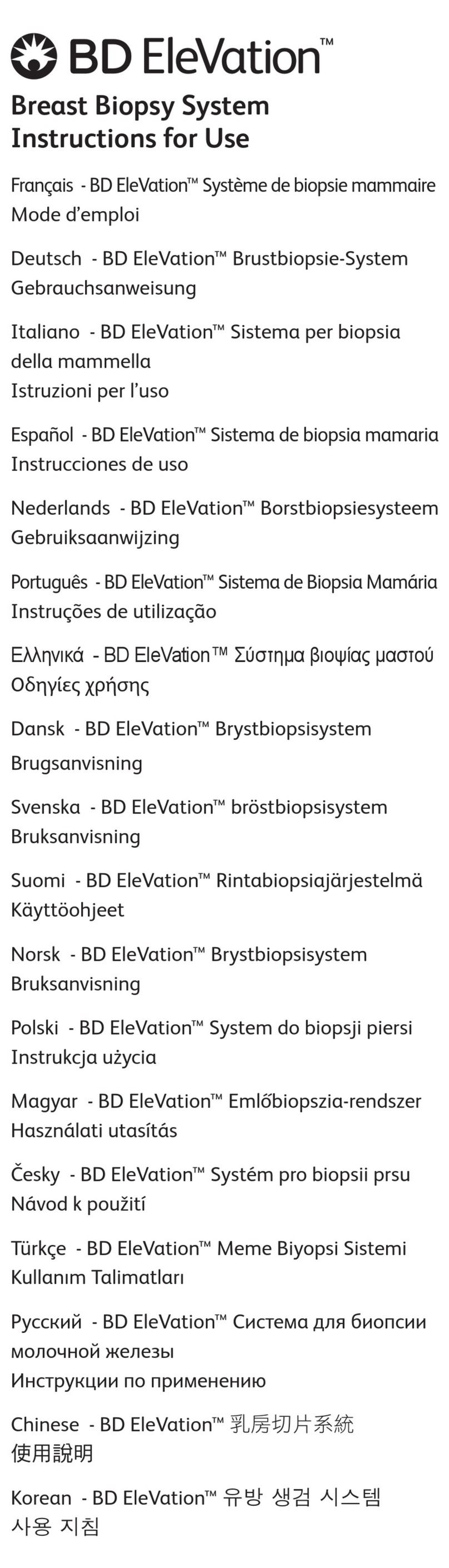 BD EleVation User manual