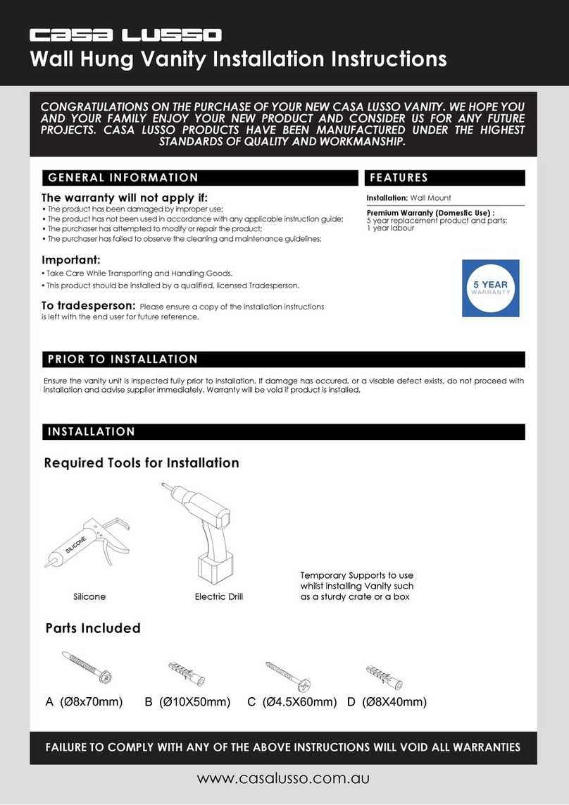 Casa Lusso VJO900B-NT installation instructions