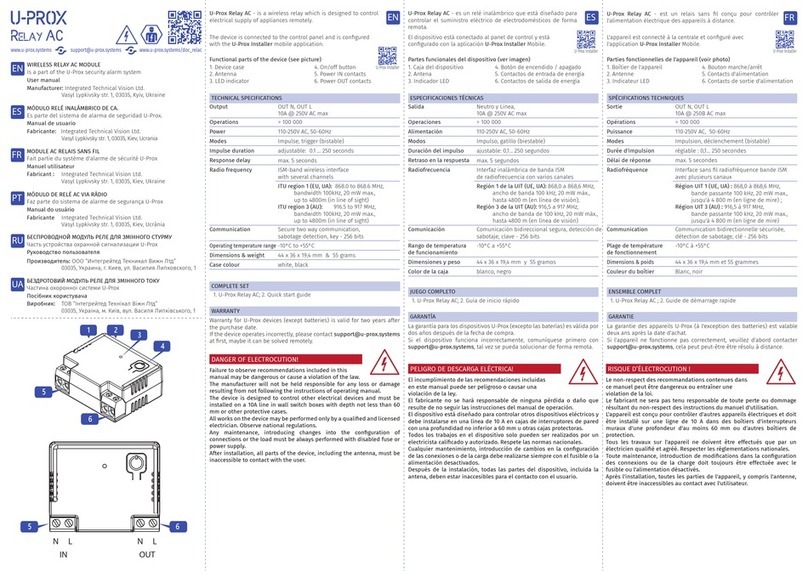 U-Prox Relay AC user manual