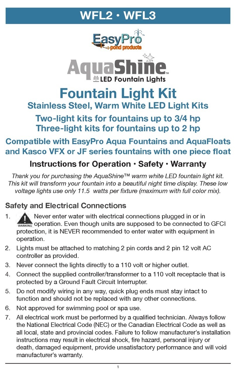 EasyPro AquaShine WFL3 Instructions for Operation, Safety, Warranty