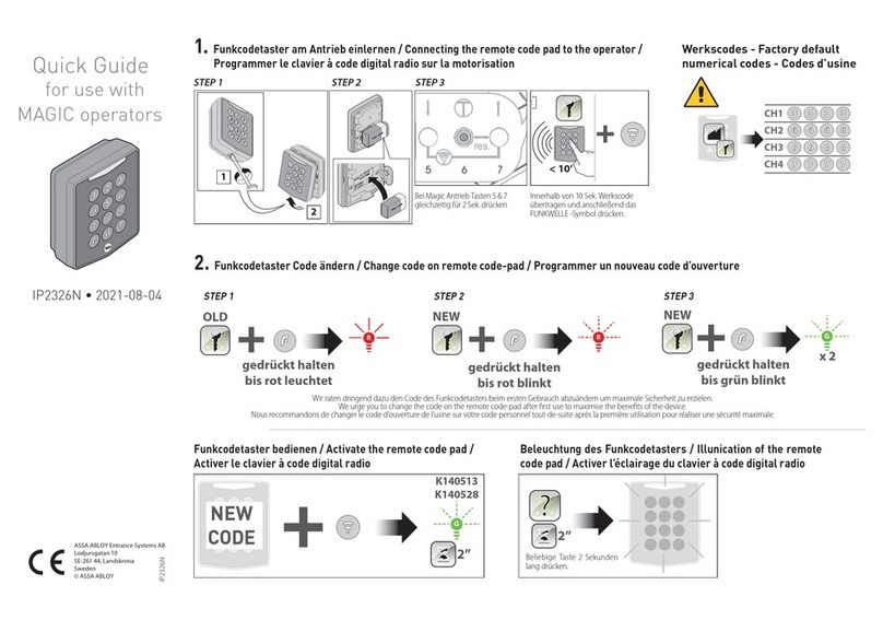 Assa Abloy IP2326N Operating instructions