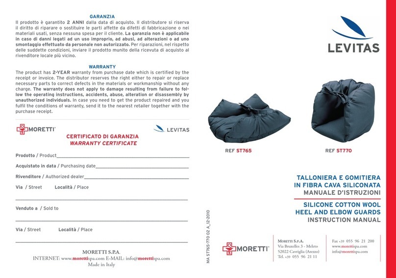 Moretti LEVITAS ST765 instruction manual Moretti LEVITAS ST765 instruction manual