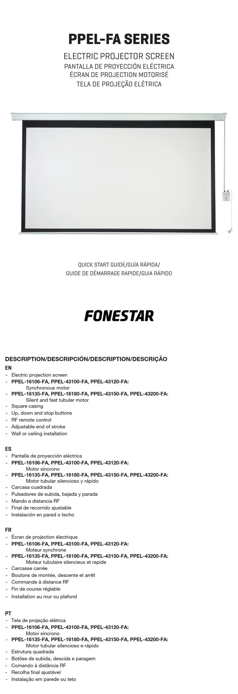 FONESTAR PPEL-FA Series quick start guide
