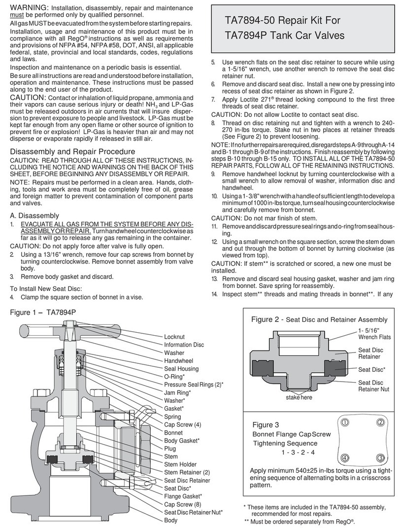 Rego TA7894-50 quick start guide