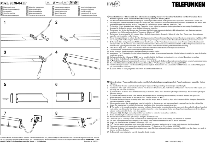 Telefunken MAL 2038-04TF Mounting instructions