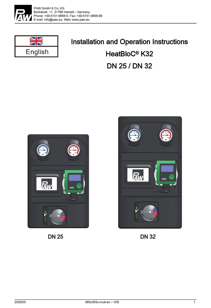 PAW HeatBloC K32 DN 25 Installation & operation instructions