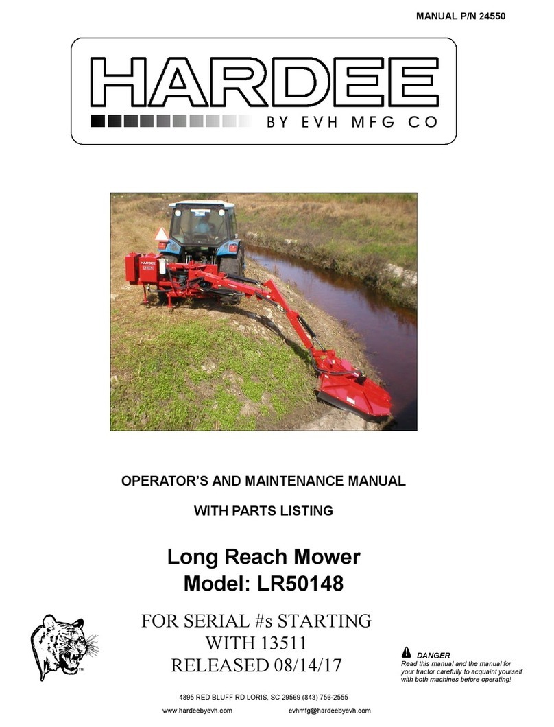 EVH MFG HARDEE LR50148 Operator and  maintenance manual