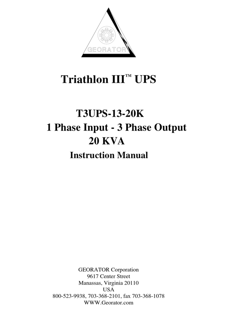 Georator T3UPS-13-20K instruction manual
