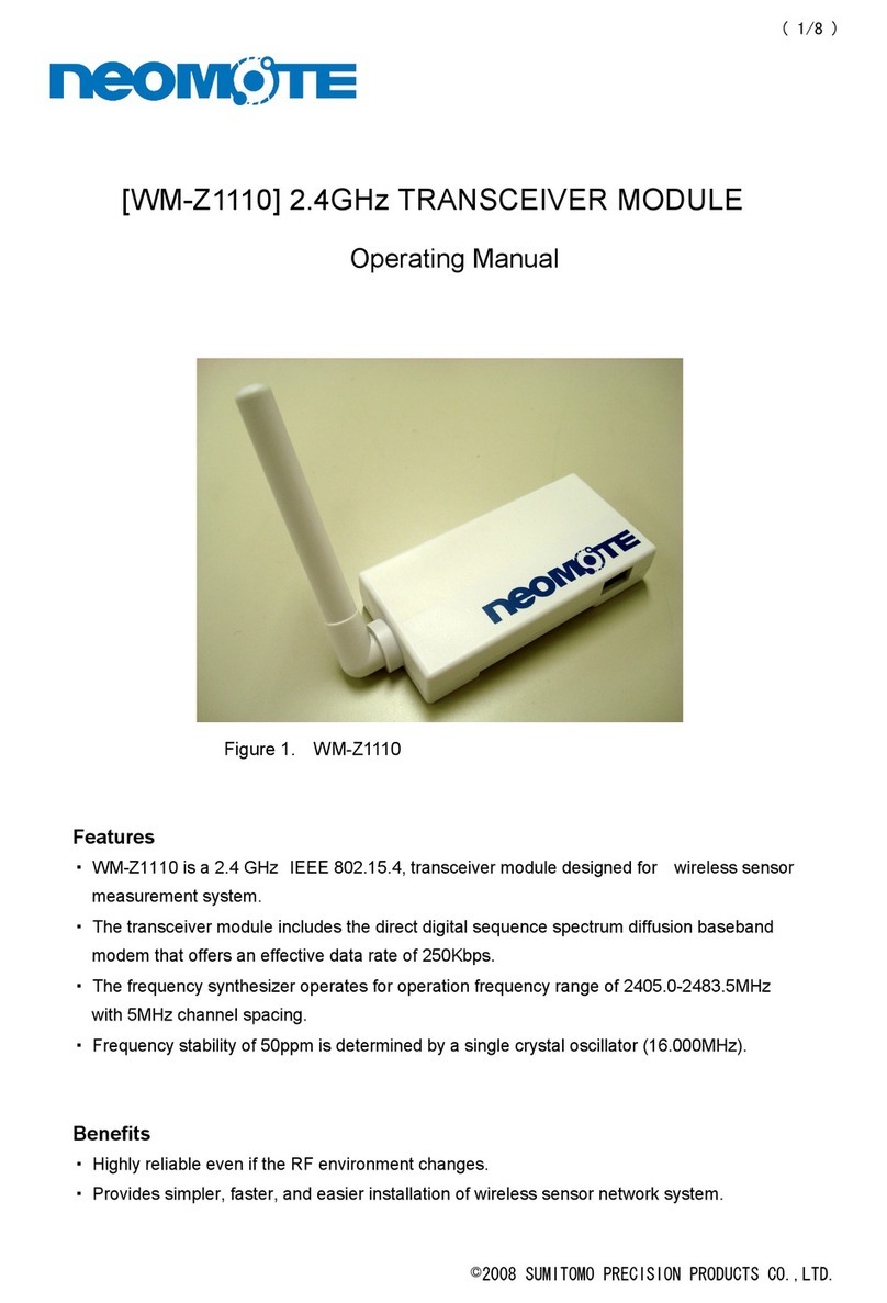 Sumitomo NEOMOTE WM-Z1110 operating manual