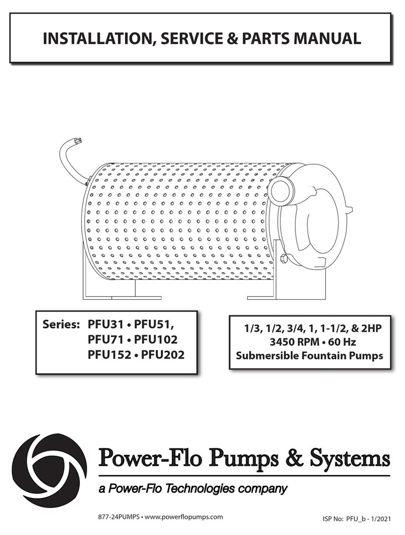 Power-flo PFU152 Installation, service & parts manual