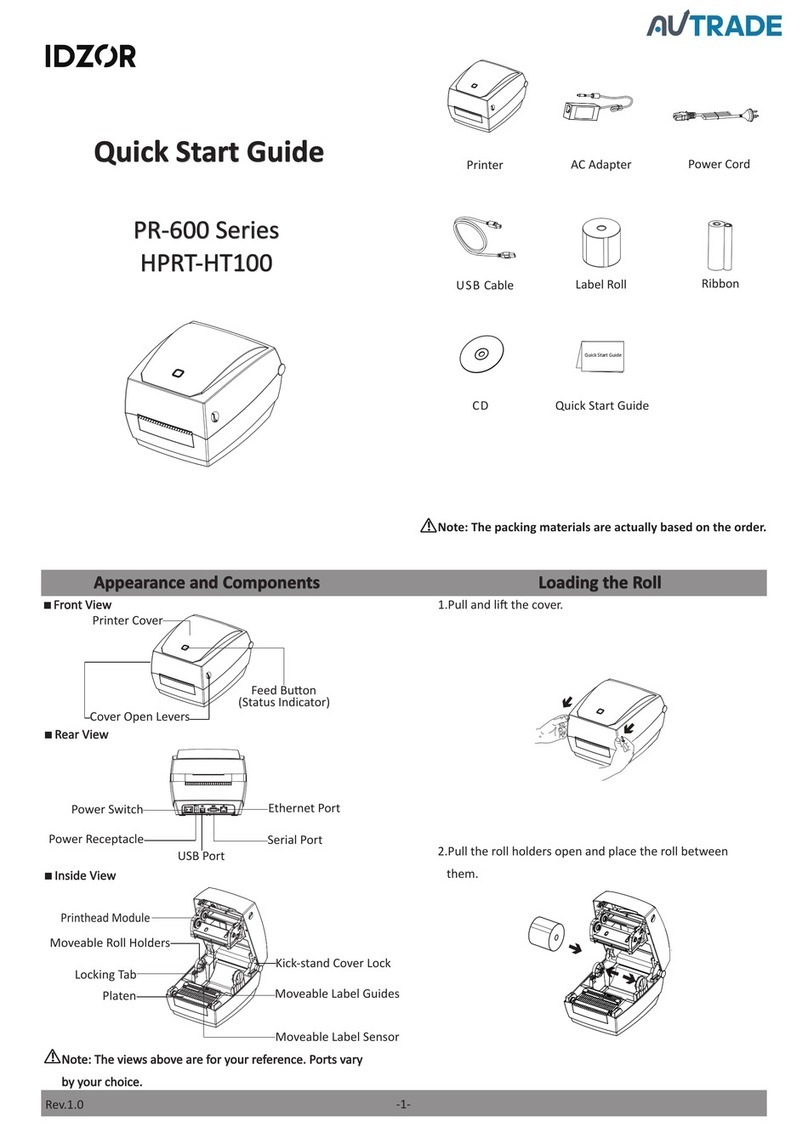 IDZOR HPRT-HT100 quick start guide