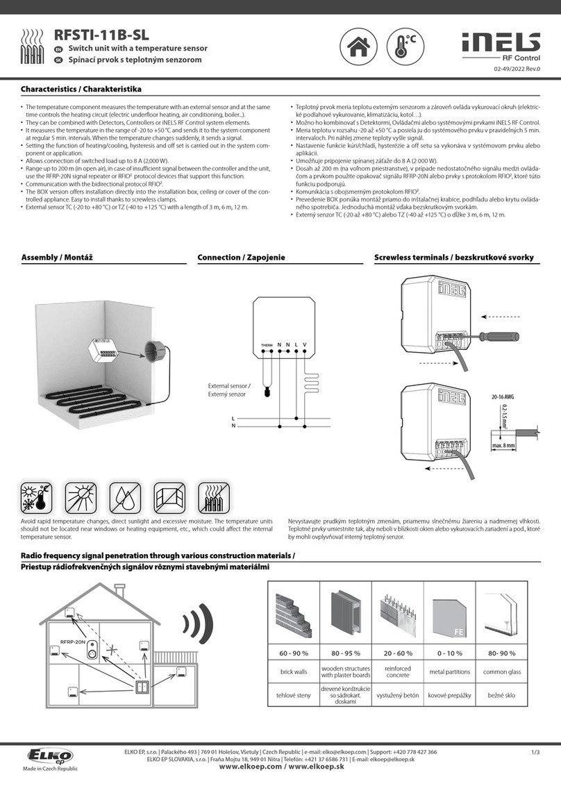 Elko iNELS RFSTI-11B-SL quick start guide