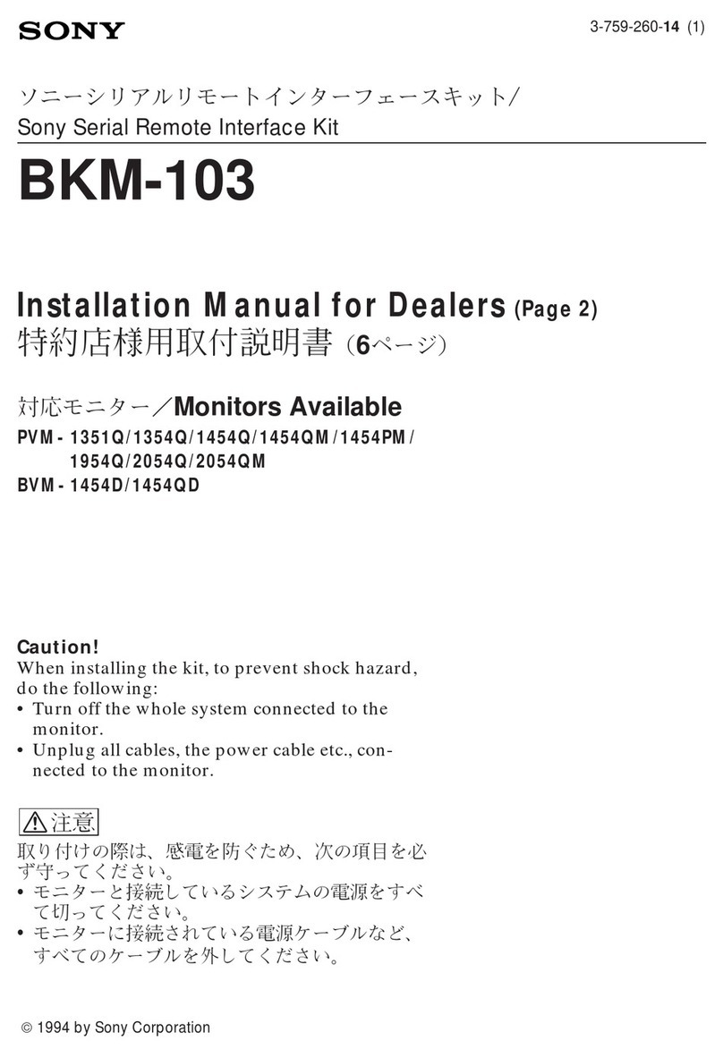 Sony BKM-103 installation manual