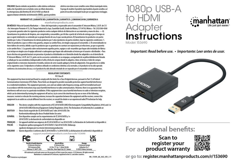 Manhattan 153690 User manual Manhattan 153690 User manual