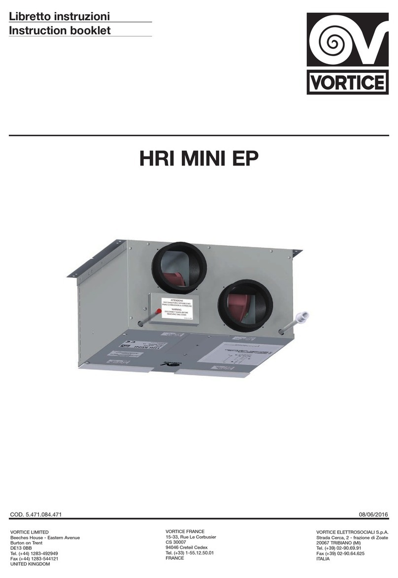 Vortice HRI MINI EP Instruction booklet