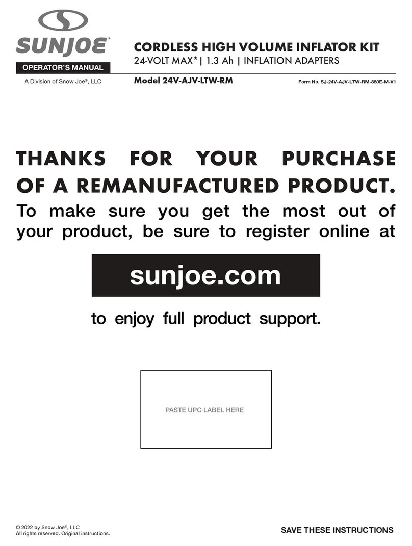 SNOWJOE sunjoe 24V-AJV-LTW-RM Operator's manual
