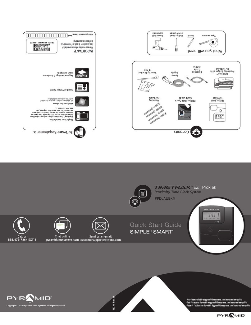 Pyramid TIMETRAX EZ PPDLAUBKN User manual